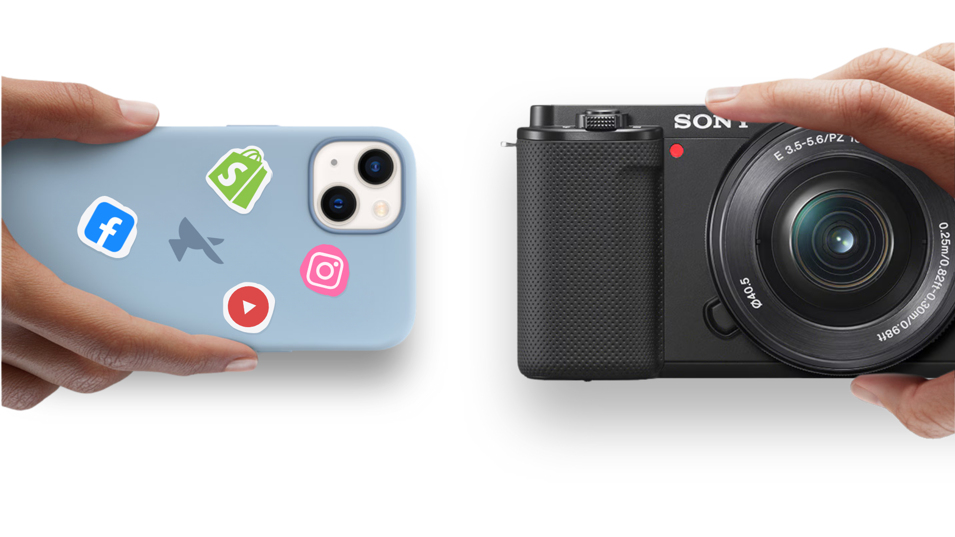 Hand holding camera